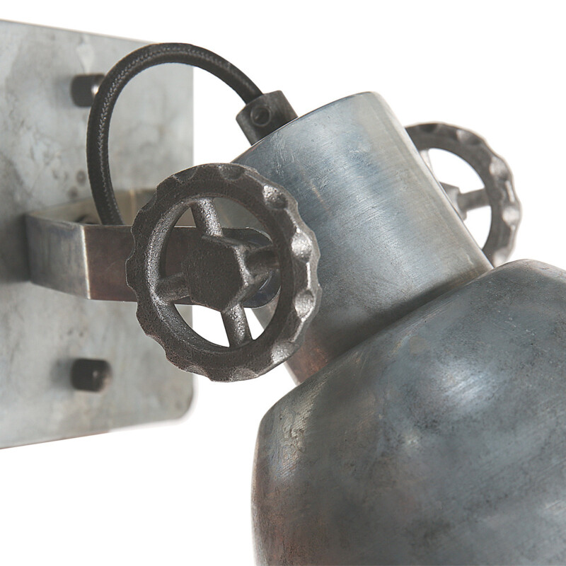 Foco de techo industrial plateado individual Mexlite Gearmetal níquel - Imagen 5