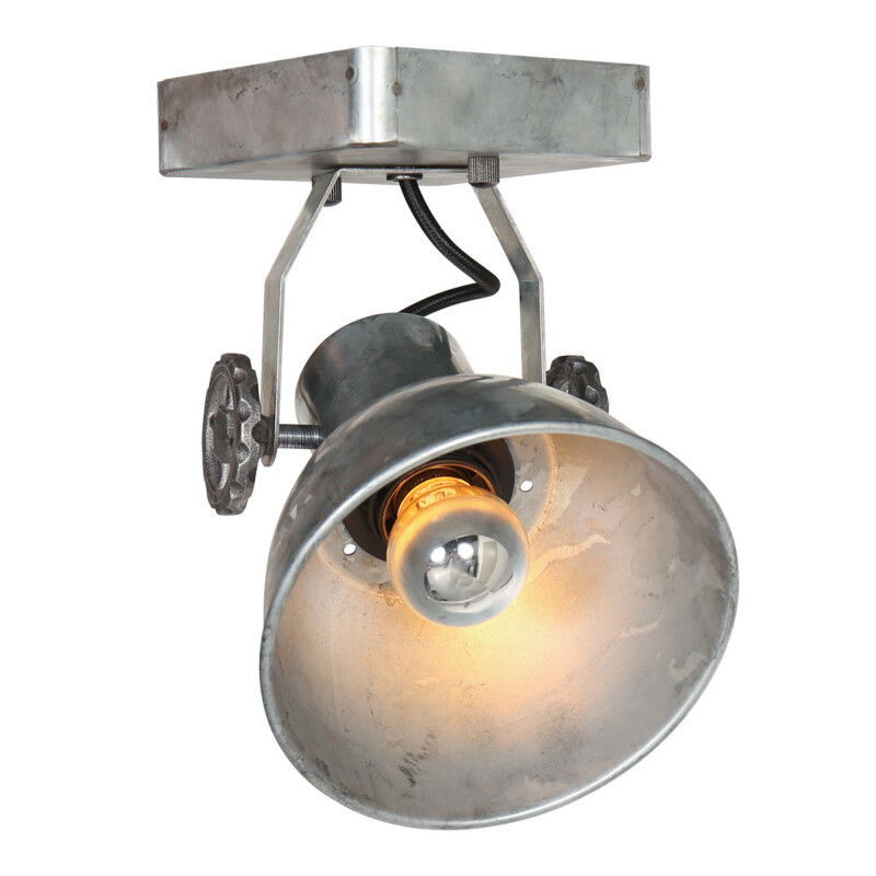 Foco de techo industrial plateado individual Mexlite Gearmetal níquel - Imagen 7