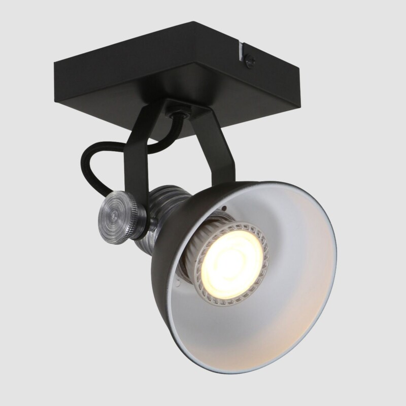 Foco de metal negro industrial Steinhauer Brooklyn - Imagen 12
