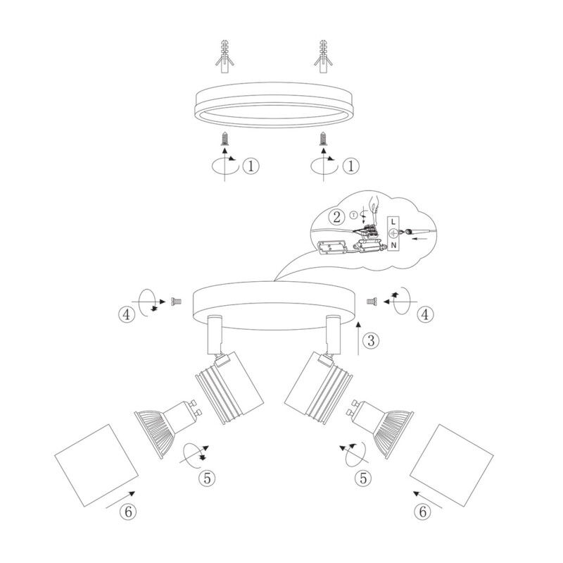 Foco moderno de metal blanco Mexlite Upround LED - Imagen 9