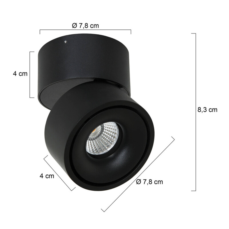 Foco moderno de metal y plástico negro Mexlite Fez Black - Imagen 7
