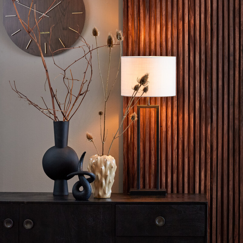 Lamp base 20x10x55 cm SHIVA matt black - Imagen 9