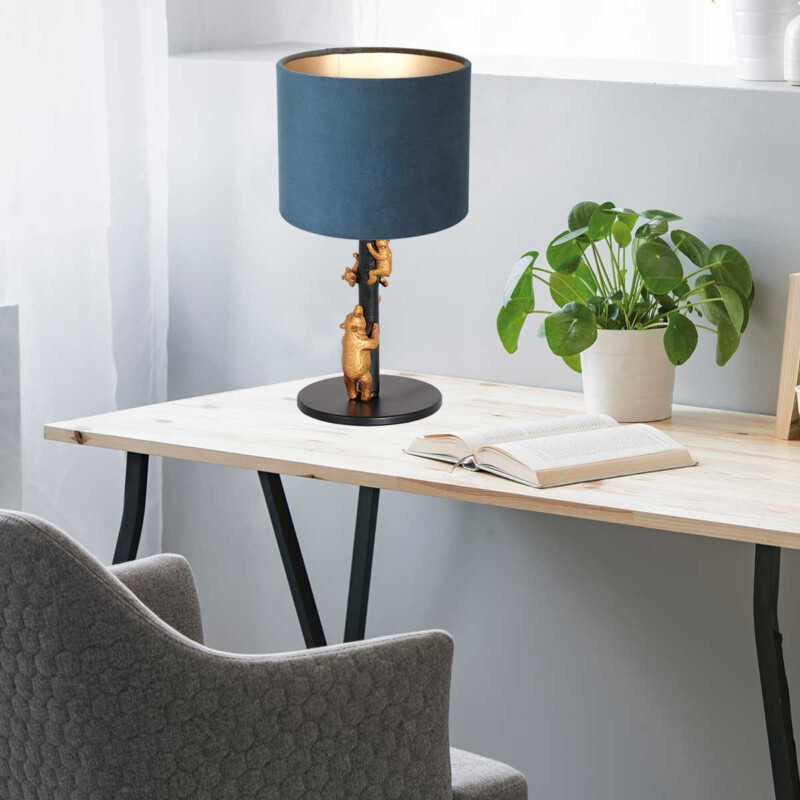 Lámpara azul de mesa con osos Anne Light & Home - Imagen 3