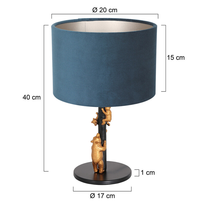 Lámpara azul de mesa con osos Anne Light & Home - Imagen 7