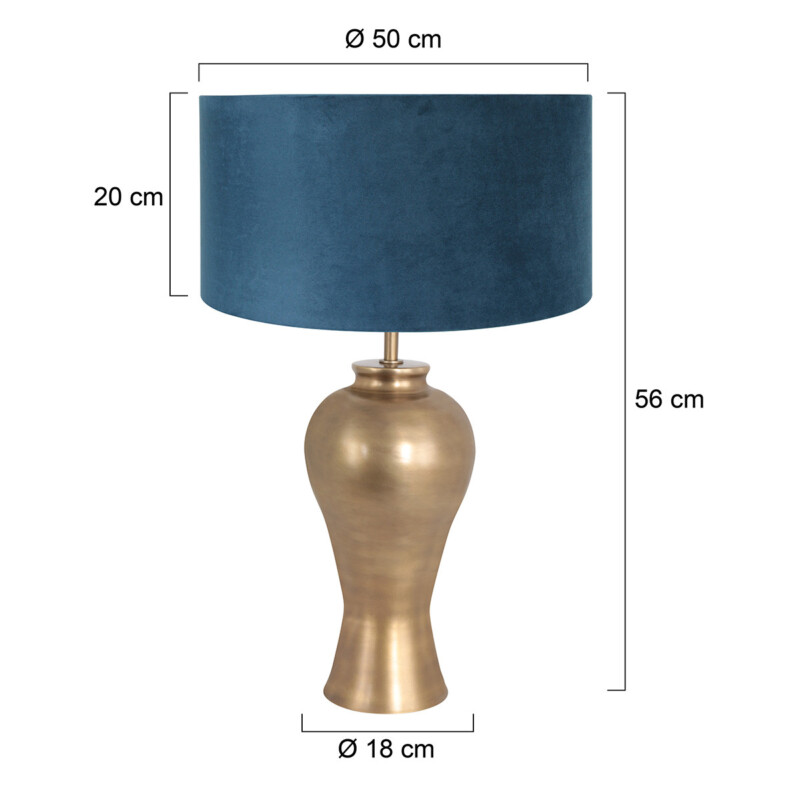 Lámpara bronce con terciopelo azul Steinhauer Brass - Imagen 7