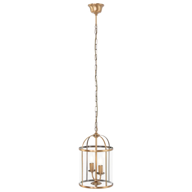 Lámpara colgante de 2 luces de bronce con forma de linterna de vidrio Steinhauer Pimpernel - Imagen 2