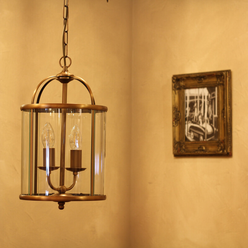 Lámpara colgante de 2 luces de bronce con forma de linterna de vidrio Steinhauer Pimpernel - Imagen 3