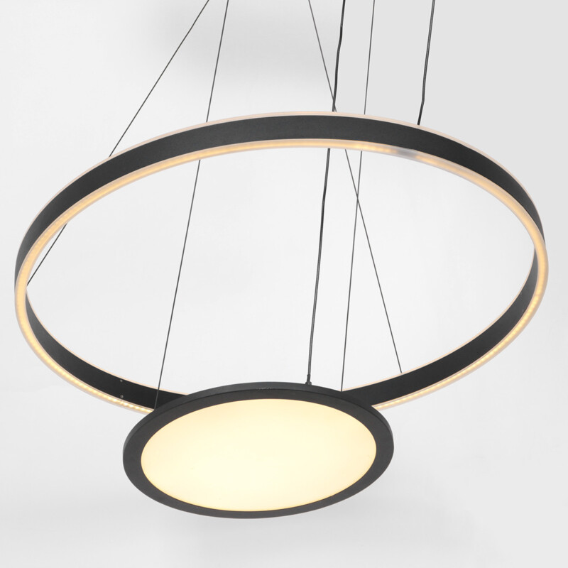 Lámpara colgante de metal negro moderna Steinhauer Ringlux - Imagen 11