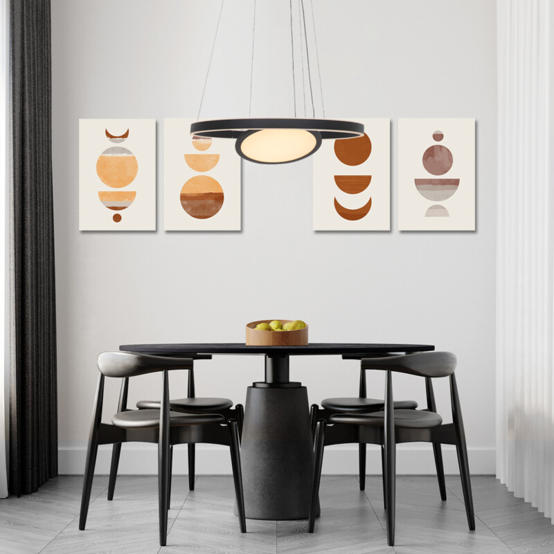Lámpara colgante de metal negro moderna Steinhauer Ringlux - Imagen 3