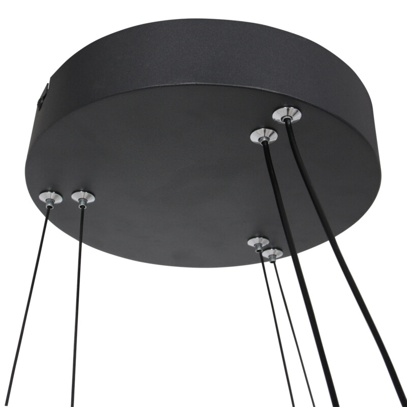 Lámpara colgante de metal negro moderna Steinhauer Ringlux - Imagen 6