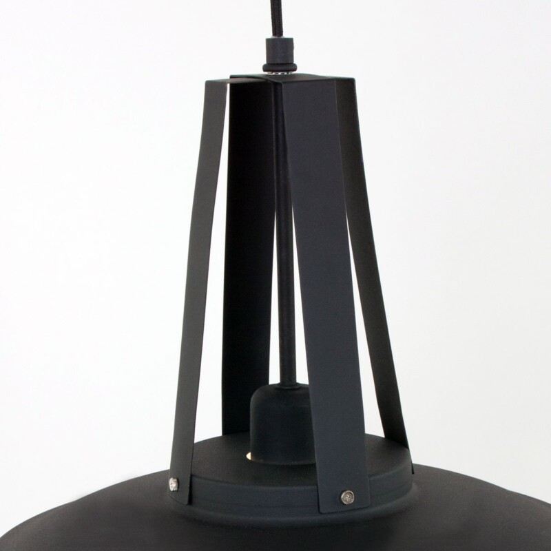 Lámpara colgante retro de metal negro Mexlite Eden - Imagen 10