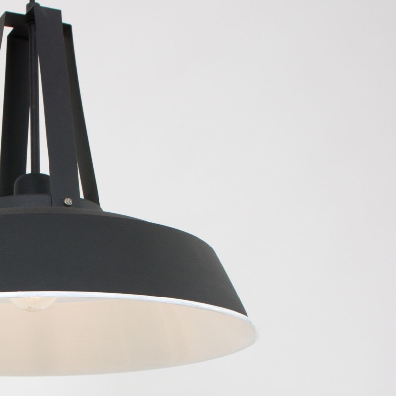 Lámpara colgante retro de metal negro Mexlite Eden - Imagen 9