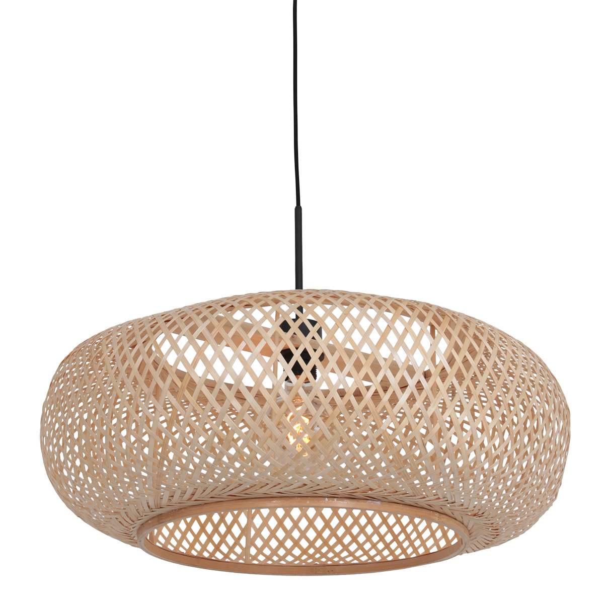 Lámpara colgante de mimbre ovalada Anne Lighting Sparkled Light