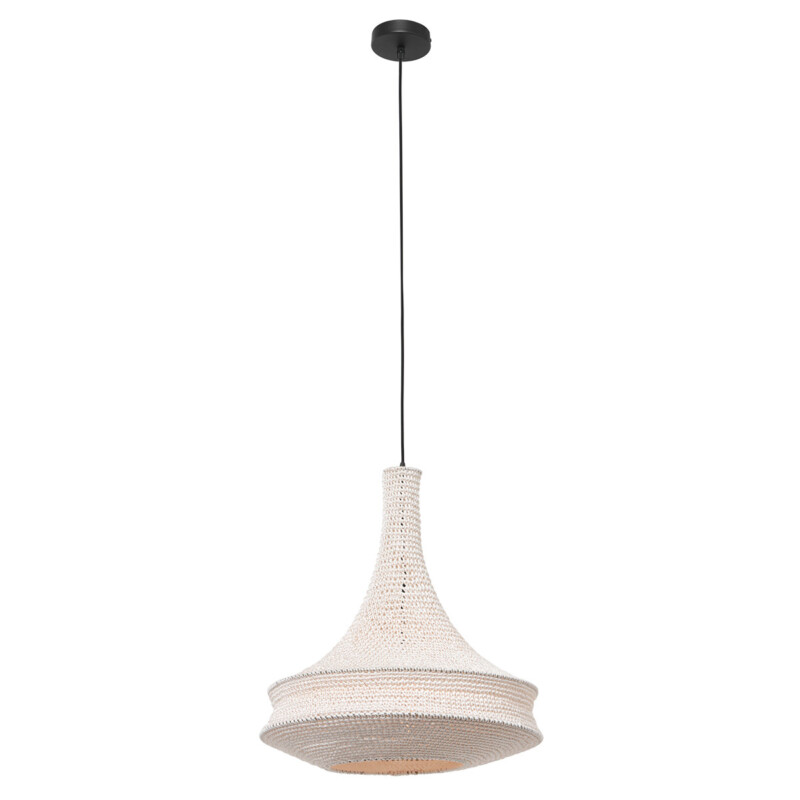 Lámpara colgante bohemia / oriental blanca tejida a mano Anne Light & Home Marrakesch - Imagen 2