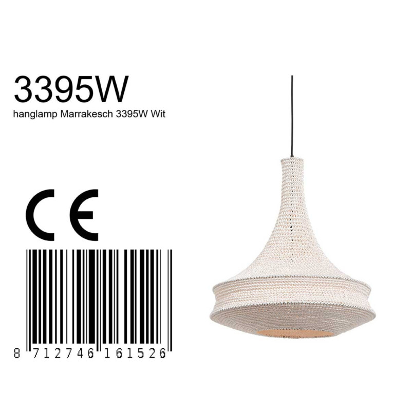 Lámpara colgante bohemia / oriental blanca tejida a mano Anne Light & Home Marrakesch - Imagen 7