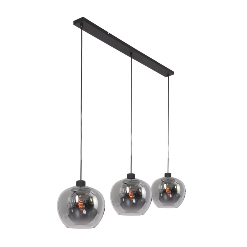 Lámpara colgante estilo moderno Steinhauer Lotus vidrio ahumado y negro - Imagen 2