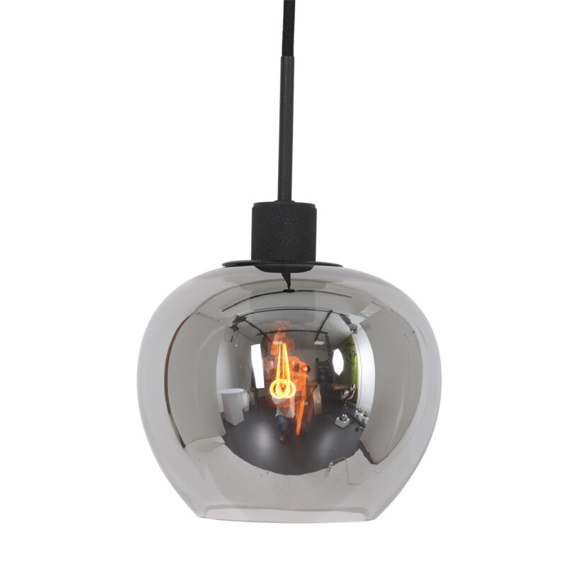 Lámpara colgante estilo moderno Steinhauer Lotus vidrio ahumado y negro - Imagen 3