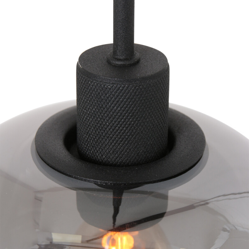 Lámpara colgante estilo moderno Steinhauer Lotus vidrio ahumado y negro - Imagen 4