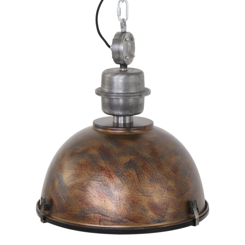 Lámpara colgante robusta de metal/cristal marrón en forma de cúpula Steinhauer Bikkel - Imagen 12