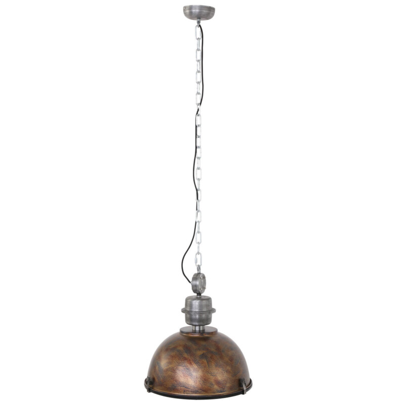 Lámpara colgante robusta de metal/cristal marrón en forma de cúpula Steinhauer Bikkel - Imagen 2