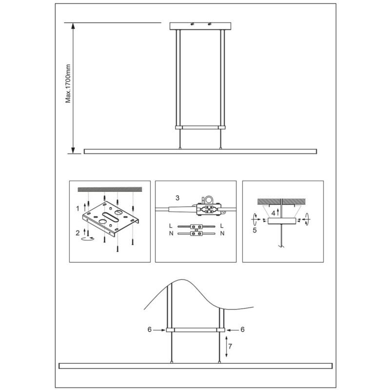 Lámpara colgante LED alargada Steinhauer Profilo blanco - Imagen 4