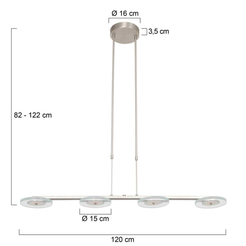 Lámpara colgante de metal gris moderna Steinhauer Turound - Imagen 7