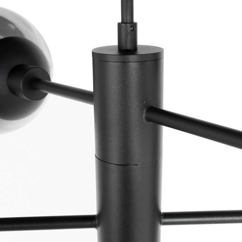 Lámpara colgante moderna con cuatro bolas Steinhauer Constellation vidrioahumado y negro - Imagen 4