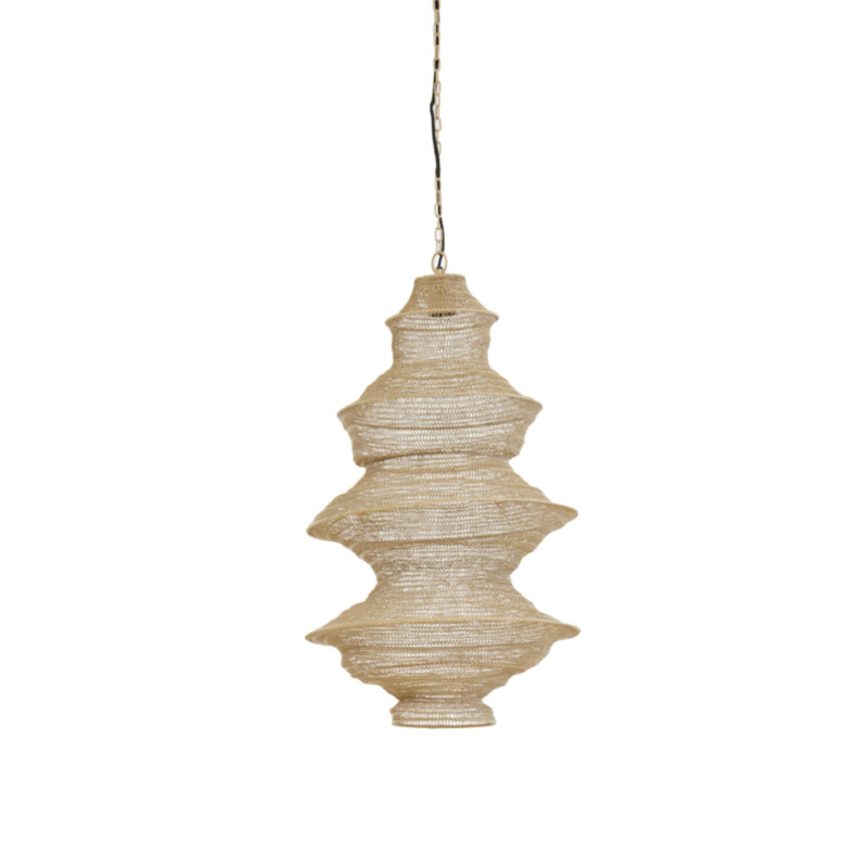Lámpara colgante natural de tela beige Light and Living Nakisha - Imagen 2