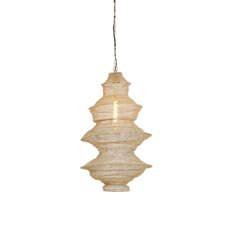 Lámpara colgante natural de tela beige Light and Living Nakisha - Imagen 6