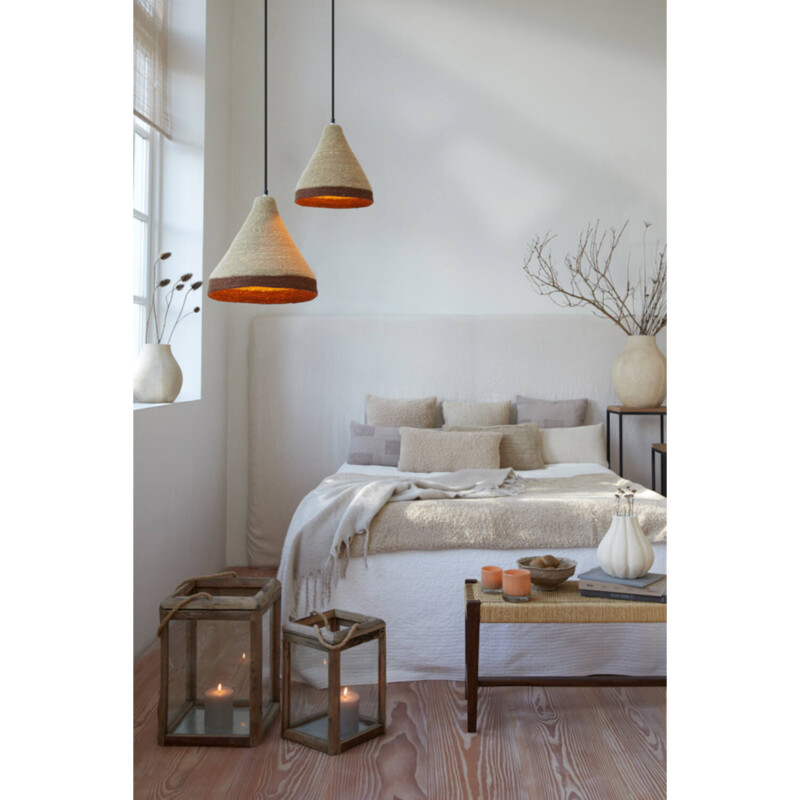 Lámpara colgante natural en beige con acentos marrones Light and Living Brescia - Imagen 3