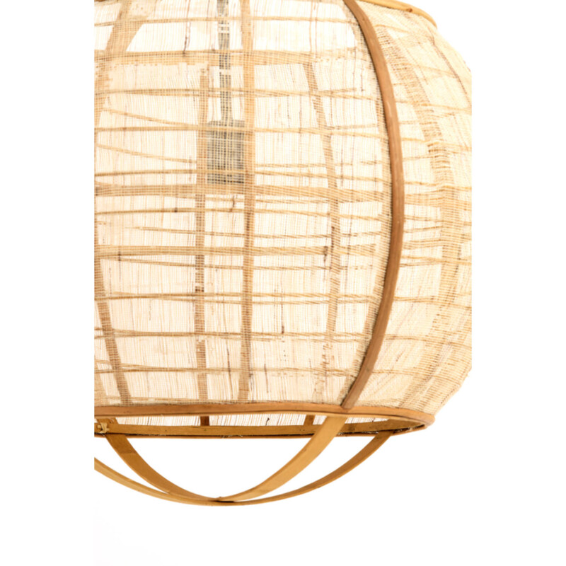 Lámpara colgante natural redonda beige de ratán Light and Living Reeva - Imagen 3