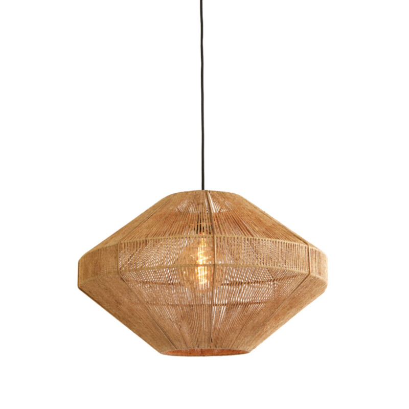 Lámpara colgante natural redonda beige Light and Living Mallow - Imagen 7