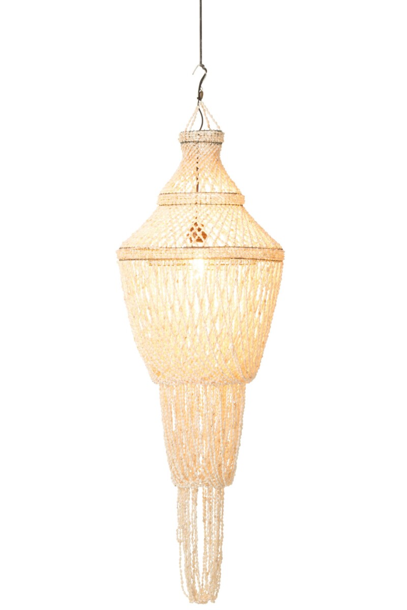 Lámpara colgante oriental blanca con cuentas Jolipa Daisy - Imagen 4