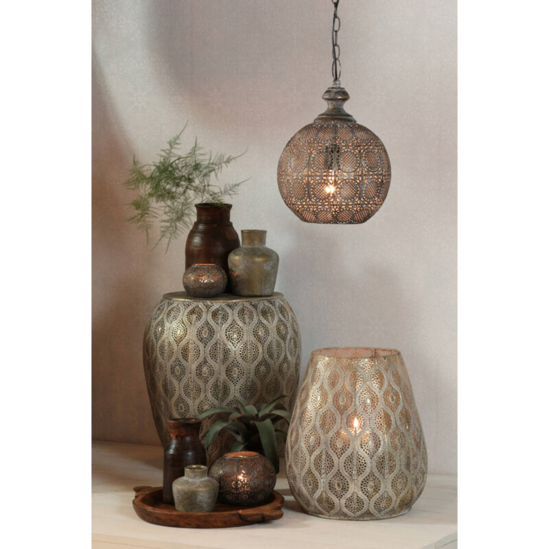 Lámpara colgante oriental de metal de malla fina Light and Living Ananya - Imagen 3