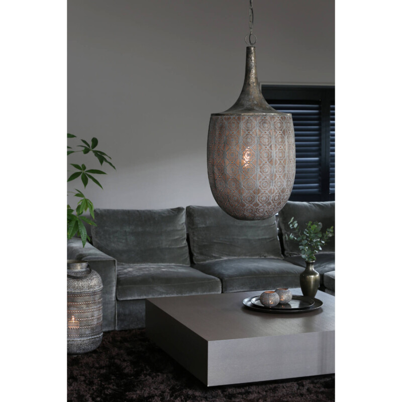 Lámpara colgante oriental dorada ovalada Light and Living Tanya - Imagen 3