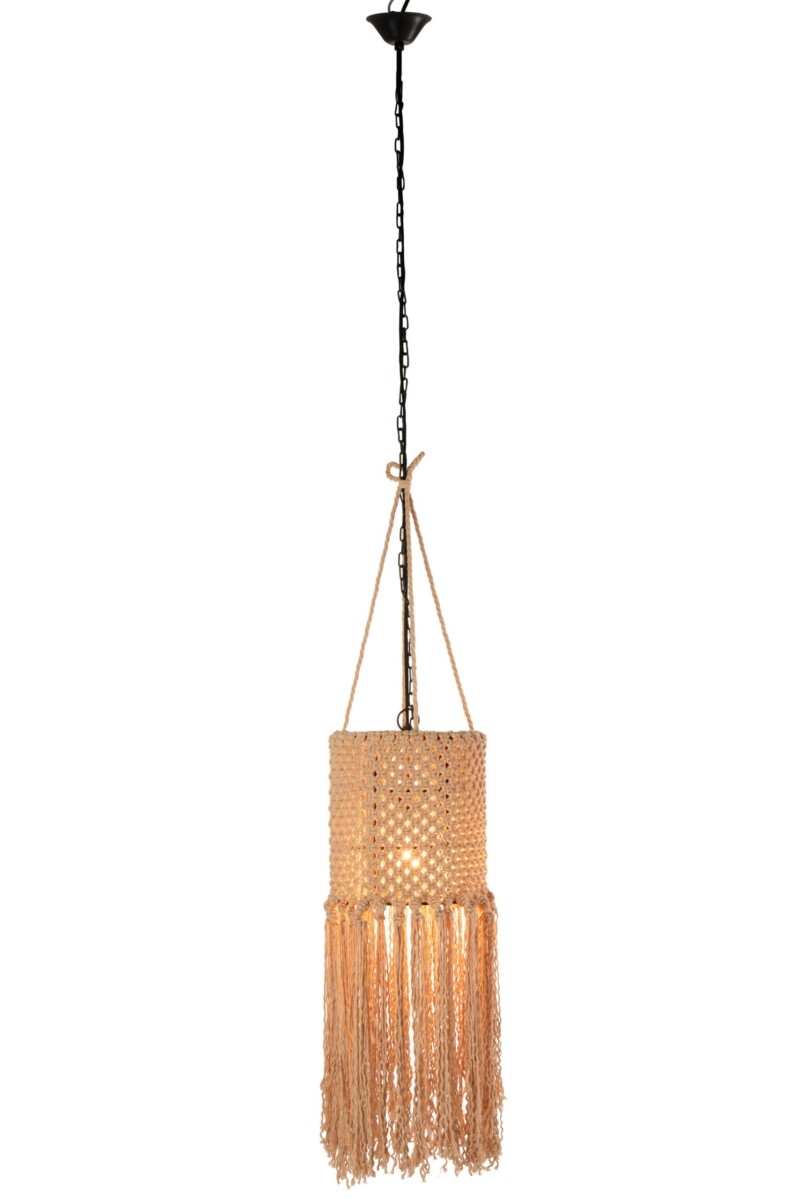 Lámpara colgante retro beige de macramé Jolipa Macrame - Imagen 3