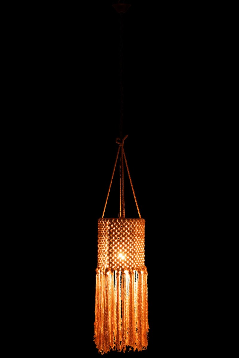 Lámpara colgante retro beige de macramé Jolipa Macrame - Imagen 4