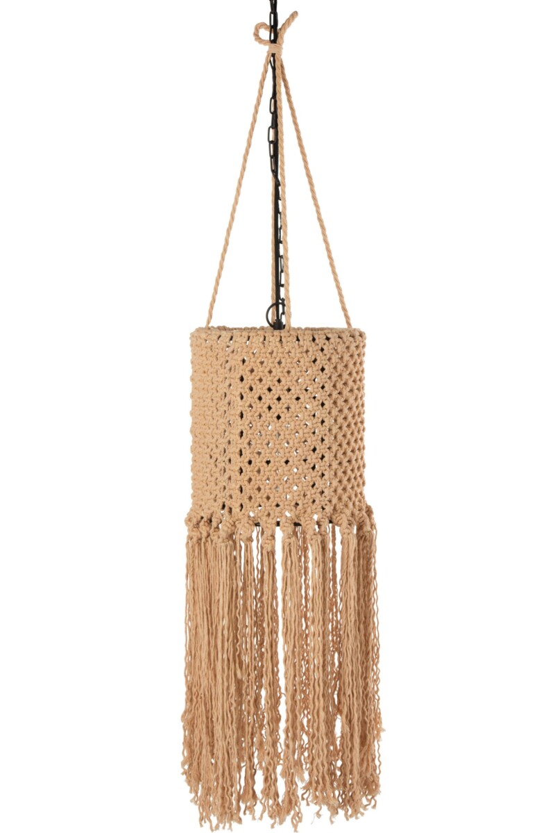 Lámpara colgante retro beige de macramé Jolipa Macrame - Imagen 5