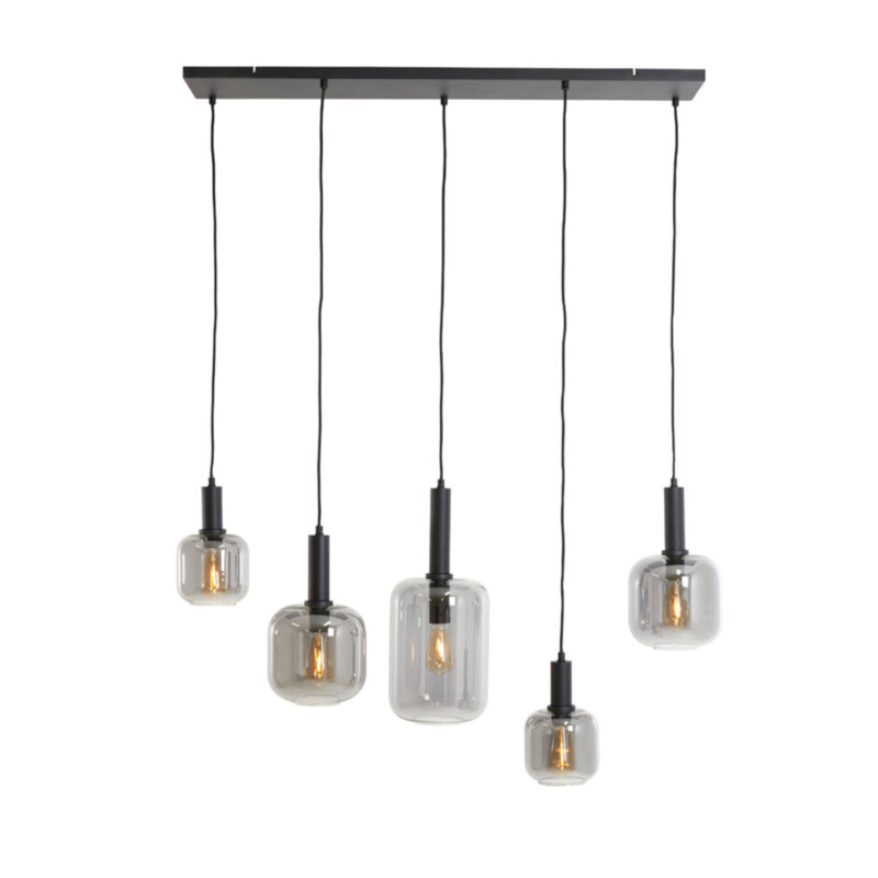 Lámpara colgante retro blanca con cinco puntos de luz Light and Living Lekar - Imagen 9