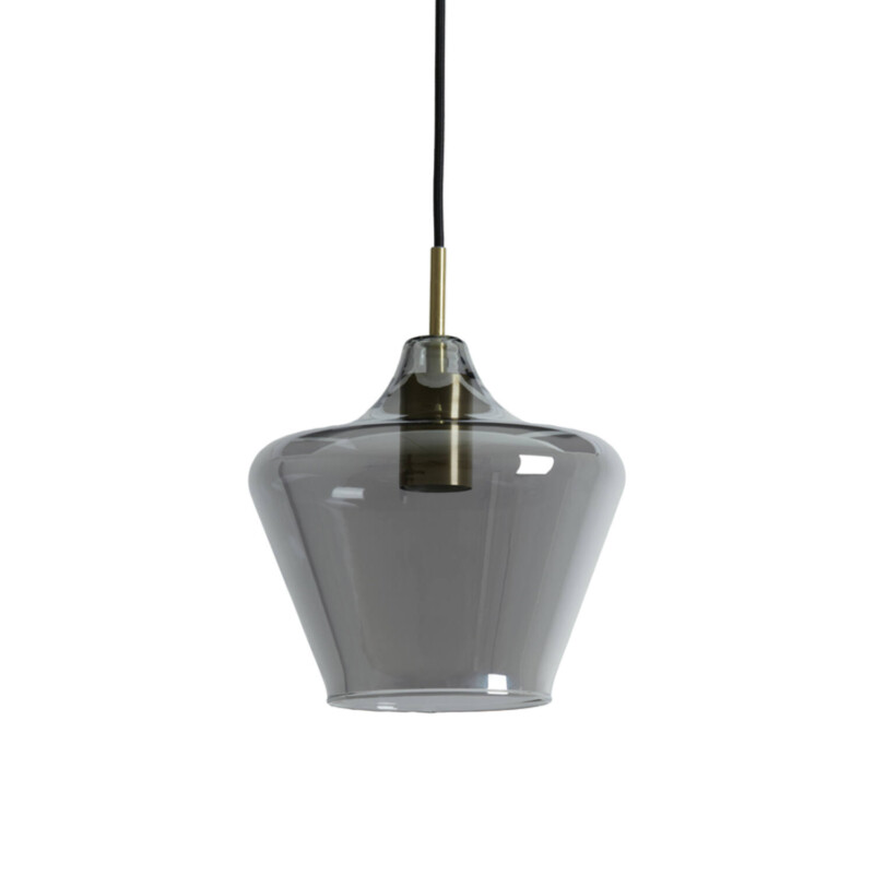 Lámpara colgante retro de vidrio ahumado negro Light and Living Solly - Imagen 2