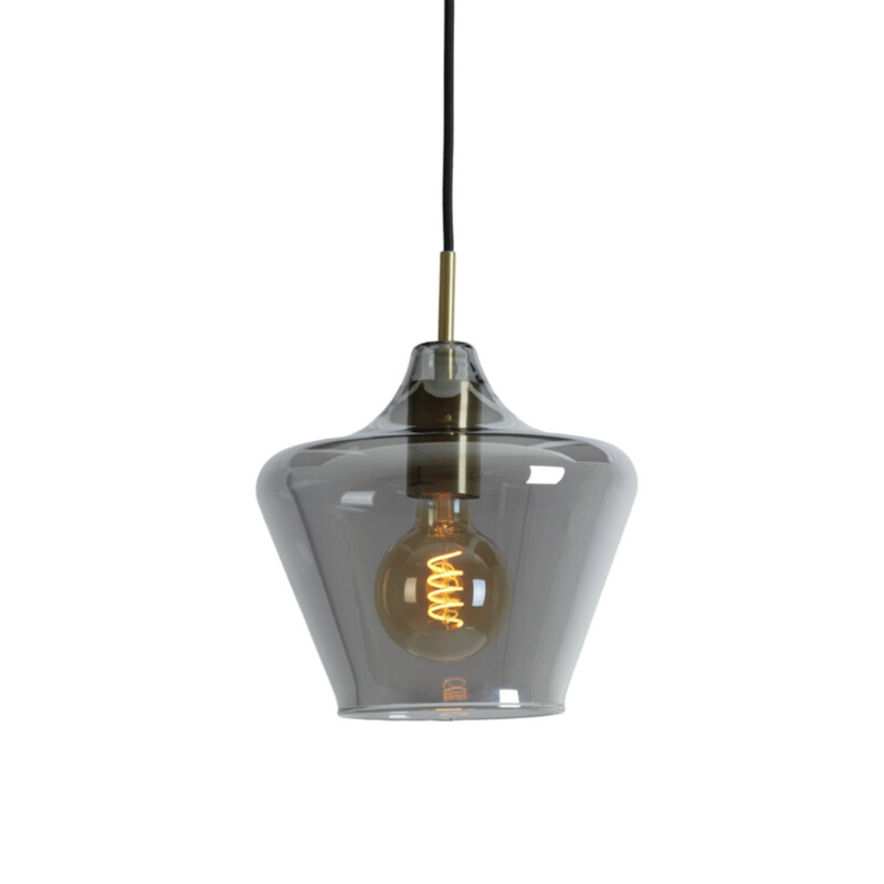 Lámpara colgante retro de vidrio ahumado negro Light and Living Solly - Imagen 5