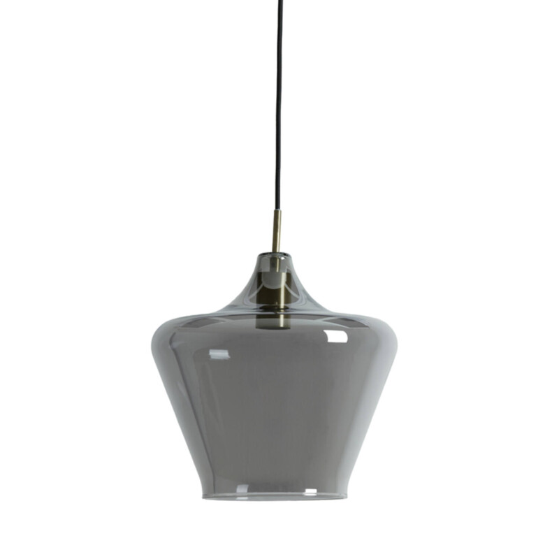 Lámpara colgante retro gris con vidrio ahumado Light and Living Solly - Imagen 2