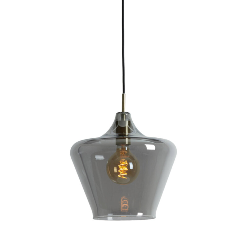 Lámpara colgante retro gris con vidrio ahumado Light and Living Solly - Imagen 5
