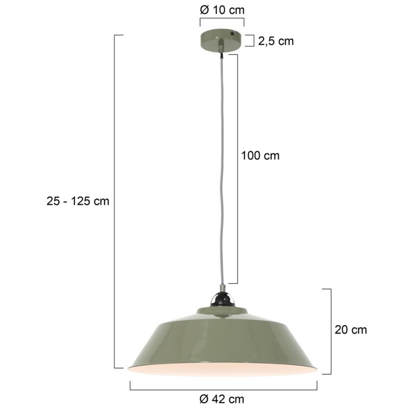 Lámpara colgante de metal verde industrial Mexlite Nove - Imagen 7