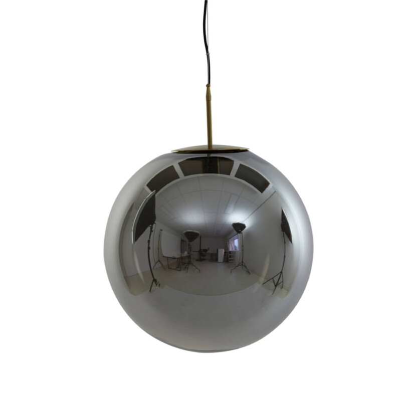 Lámpara colgante retro negra con globo de vidrio ahumado Light and Living Medina - Imagen 2