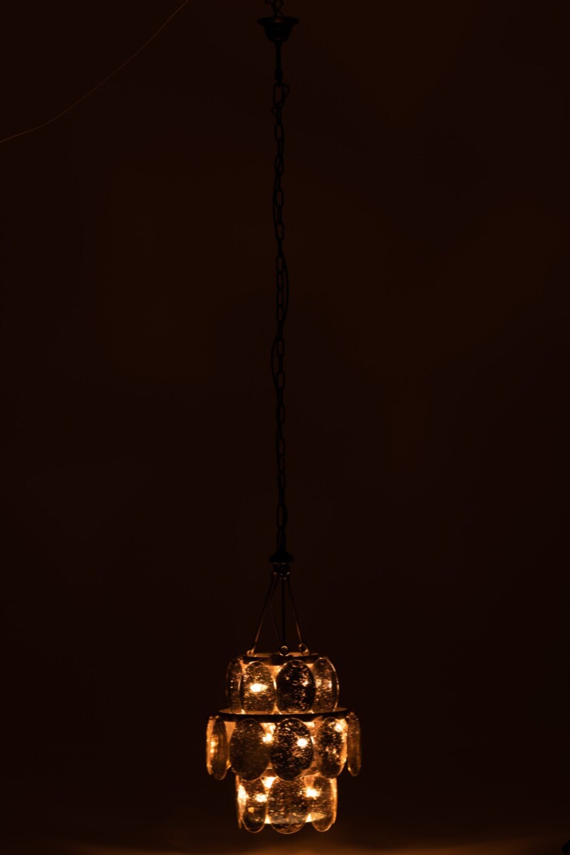Lámpara colgante retro negra con lentejuelas Jolipa Jessie - Imagen 4
