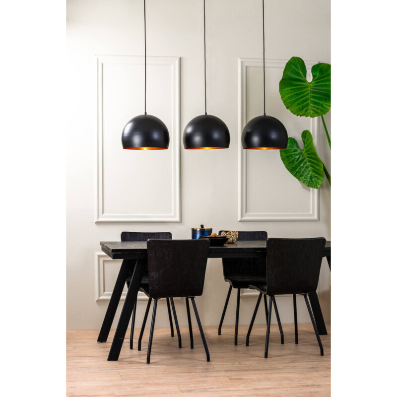 Lámpara colgante retro negra con tres puntos de luz Light and Living Jaicey - Imagen 3