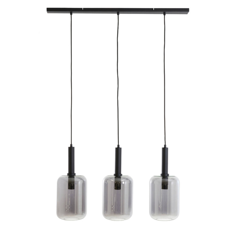 Lámpara colgante retro negra con tres puntos de luz Light and Living Lekar - Imagen 2