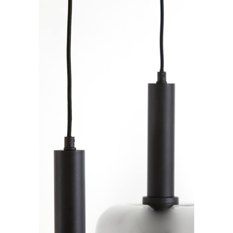 Lámpara colgante retro negra con tres puntos de luz Light and Living Lekar - Imagen 3