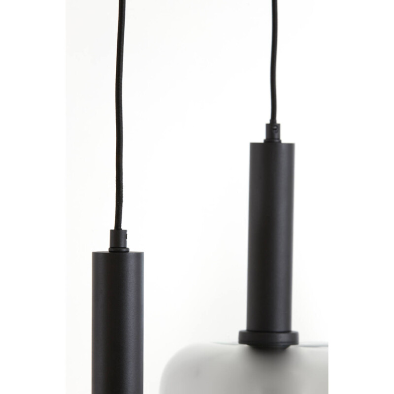 Lámpara colgante retro negra con tres puntos de luz Light and Living Lekar - Imagen 6